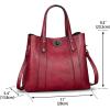 imageGenuine Leather Handbags for Women Satchel Purses Vintage Handmade Shoulder Bag Cowhide Top Handle Handbag TotesRed