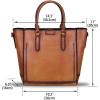 imageGenuine Leather Handbags for Women Vintage Handmade Tote Purse Cowhide Shoulder Bag Satchel TopHandle Bags for LadiesBrown