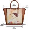 imageGenuine Leather Handbags for Women Vintage Handmade Tote Purse Cowhide Shoulder Bag Satchel TopHandle Bags for LadiesBrown Handpainted