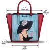 imageGenuine Leather Handbags for Women Vintage Handmade Tote Purse Cowhide Shoulder Bag Satchel TopHandle Bags for LadiesRed Handpainted