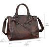 imageGenuine Leather Satchel Handbag for Women Vintage Handmade Purse Shoulder Bag Cowhide Tote Bag Casual DaypackCoffee