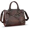 imageGenuine Leather Satchel Handbag for Women Vintage Handmade Purse Shoulder Bag Cowhide Tote Bag Casual DaypackCoffee