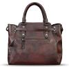 imageGenuine Leather Satchel Handbag for Women Vintage Handmade Purse Shoulder Bag Cowhide Tote Bag Casual DaypackCoffee