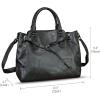 imageGenuine Leather Satchel Handbag for Women Vintage Handmade Purse Shoulder Bag Cowhide Tote Bag Casual DaypackDarkgrey