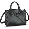 imageGenuine Leather Satchel Handbag for Women Vintage Handmade Purse Shoulder Bag Cowhide Tote Bag Casual DaypackDarkgrey