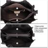 imageGenuine Leather Satchel Handbag for Women Vintage Handmade Shoulder Bag Cowhide Tote PurseBlack
