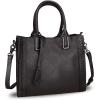 imageGenuine Leather Satchel Handbag for Women Vintage Handmade Shoulder Bag Cowhide Tote PurseBlack