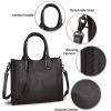 imageGenuine Leather Satchel Handbag for Women Vintage Handmade Shoulder Bag Cowhide Tote PurseBlack