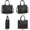 imageGenuine Leather Satchel Handbag for Women Vintage Handmade Shoulder Bag Cowhide Tote PurseBlack