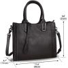 imageGenuine Leather Satchel Handbag for Women Vintage Handmade Shoulder Bag Cowhide Tote PurseBlack