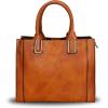 imageGenuine Leather Satchel Handbag for Women Vintage Handmade Shoulder Bag Cowhide Tote PurseBrown