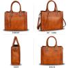 imageGenuine Leather Satchel Handbag for Women Vintage Handmade Shoulder Bag Cowhide Tote PurseBrown