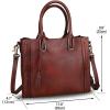 imageGenuine Leather Satchel Handbag for Women Vintage Handmade Shoulder Bag Cowhide Tote PurseCoffee
