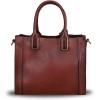 imageGenuine Leather Satchel Handbag for Women Vintage Handmade Shoulder Bag Cowhide Tote PurseCoffee