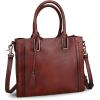 imageGenuine Leather Satchel Handbag for Women Vintage Handmade Shoulder Bag Cowhide Tote PurseCoffee