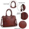 imageGenuine Leather Satchel Handbag for Women Vintage Handmade Shoulder Bag Cowhide Tote PurseCoffee