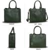 imageGenuine Leather Satchel Handbag for Women Vintage Handmade Shoulder Bag Cowhide Tote PurseGreen