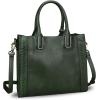 imageGenuine Leather Satchel Handbag for Women Vintage Handmade Shoulder Bag Cowhide Tote PurseGreen