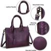 imageGenuine Leather Satchel Handbag for Women Vintage Handmade Shoulder Bag Cowhide Tote PursePurple