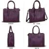 imageGenuine Leather Satchel Handbag for Women Vintage Handmade Shoulder Bag Cowhide Tote PursePurple