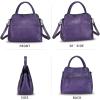 imageGenuine Leather Satchel Purse for Women Vintage Handmade Top Handle Handbag Designer Crossbody BagsPurple