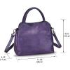 imageGenuine Leather Satchel Purse for Women Vintage Handmade Top Handle Handbag Designer Crossbody BagsPurple