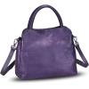 imageGenuine Leather Satchel Purse for Women Vintage Handmade Top Handle Handbag Designer Crossbody BagsPurple