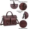 imageGenuine Leather Satchel Purse for Women Vintage Handmade Top Handle Handbag Retro Messenger Crossbody BagCoffee