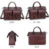 imageGenuine Leather Satchel Purse for Women Vintage Handmade Top Handle Handbag Retro Messenger Crossbody BagCoffee