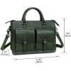 imageGenuine Leather Satchel Purse for Women Vintage Handmade Top Handle Handbag Retro Messenger Crossbody BagGreen