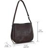 imageGenuine Leather Satchel Shoulder Bag for Women Vintage Handmade Handbag Retro Designer Hobo Bag Crossbody PurseeCoffee