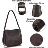 imageGenuine Leather Satchel Shoulder Bag for Women Vintage Handmade Handbag Retro Designer Hobo Bag Crossbody PurseeCoffee
