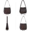 imageGenuine Leather Satchel Shoulder Bag for Women Vintage Handmade Handbag Retro Designer Hobo Bag Crossbody PurseeCoffee