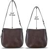 imageGenuine Leather Satchel Shoulder Bag for Women Vintage Handmade Handbag Retro Designer Hobo Bag Crossbody PurseeCoffee