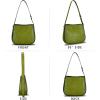 imageGenuine Leather Satchel Shoulder Bag for Women Vintage Handmade Handbag Retro Designer Hobo Bag Crossbody PurseeGreen