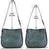 imageGenuine Leather Satchel Shoulder Bag for Women Vintage Handmade Handbag Retro Designer Hobo Bag Crossbody PurseeGrey