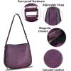 imageGenuine Leather Satchel Shoulder Bag for Women Vintage Handmade Handbag Retro Designer Hobo Bag Crossbody PurseePurple