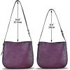 imageGenuine Leather Satchel Shoulder Bag for Women Vintage Handmade Handbag Retro Designer Hobo Bag Crossbody PurseePurple
