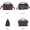 imageGenuine Leather Satchel for Women Vintage Purse Handmade Handbag Retro Crossbody Bag PurseCoffee