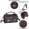 imageGenuine Leather Satchel for Women Vintage Purse Handmade Handbag Retro Crossbody Bag PurseCoffee