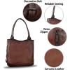 imageGenuine Leather Shoulder Bag Purse for Women Retro Top Handle Bags Handmade Vintage Crossbody Tote Handbags PurseCoffee