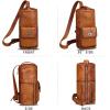 imageGenuine Leather Silng Bag for Men and Women Large Real Leather Sling Backpack Shoulder Crossbody Bag Chest PurseBrown