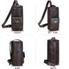 imageGenuine Leather Silng Bag for Men and Women Large Real Leather Sling Backpack Shoulder Crossbody Bag Chest PurseCoffee