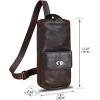 imageGenuine Leather Silng Bag for Men and Women Large Real Leather Sling Backpack Shoulder Crossbody Bag Chest PurseCoffee