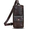 imageGenuine Leather Silng Bag for Men and Women Large Real Leather Sling Backpack Shoulder Crossbody Bag Chest PurseCoffee