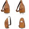imageGenuine Leather Silng Bag for Men and Women Vintage Leather Sling Backpack Fashion Shoulder Crossbody Bag Chest PurseBrown