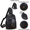 imageGenuine Leather Silng Bag for Women Small Vintage Leather Sling Backpack Fashion Shoulder Crossbody Bag Chest PurseBlack