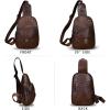 imageGenuine Leather Silng Bag for Women Small Vintage Leather Sling Backpack Fashion Shoulder Crossbody Bag Chest PurseCoffee
