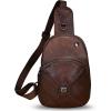 imageGenuine Leather Silng Bag for Women Small Vintage Leather Sling Backpack Fashion Shoulder Crossbody Bag Chest PurseCoffee