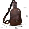 imageGenuine Leather Silng Bag for Women Small Vintage Leather Sling Backpack Fashion Shoulder Crossbody Bag Chest PurseCoffee